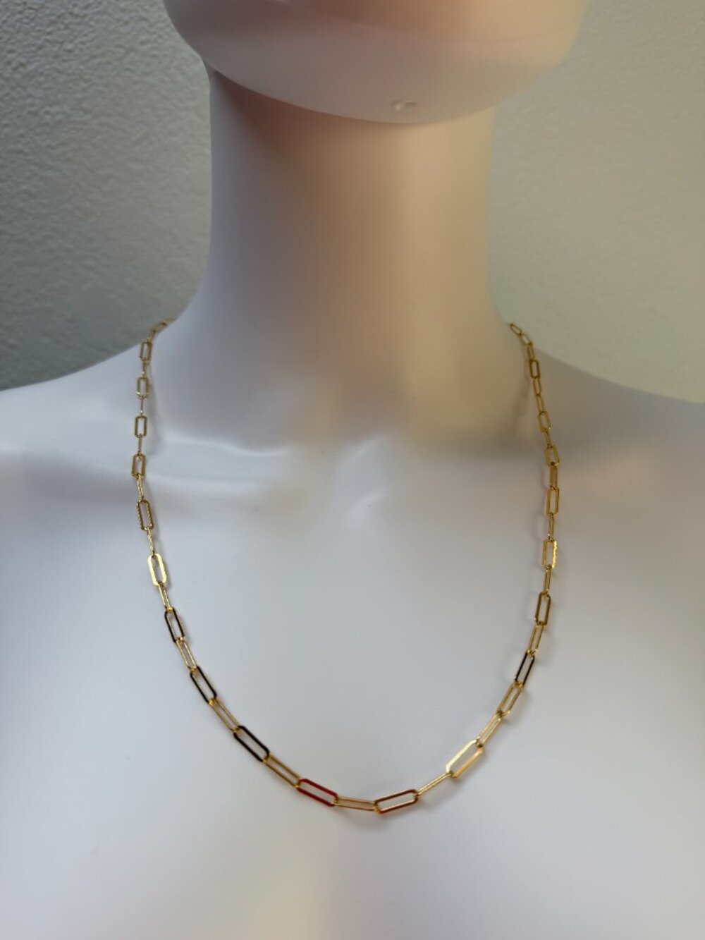 Bellezza Italy Bronze 24” Paperclip Link Lanyard Necklace Double Clasp